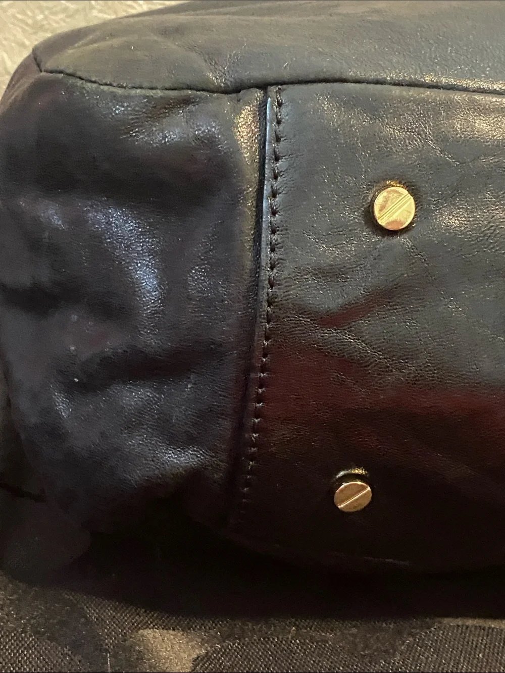 Tory Burch Oversized Leather Shoulder Hobo in Black with Gold Logo
